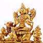 A majestic gilt bronze statue of Manjusri Bodhisattva