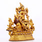 A majestic gilt bronze statue of Manjusri Bodhisattva