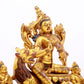 A majestic gilt bronze statue of Manjusri Bodhisattva