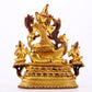 A majestic gilt bronze statue of Manjusri Bodhisattva