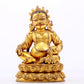 A stately gilt bronze statue of the God of Wealth with inscription