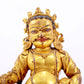 A stately gilt bronze statue of the God of Wealth with inscription