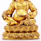 A stately gilt bronze statue of the God of Wealth with inscription