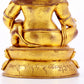 A stately gilt bronze statue of the God of Wealth with inscription