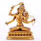 A majestic gilt bronze statue of Manjusri Bodhisattva