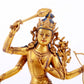 A majestic gilt bronze statue of Manjusri Bodhisattva