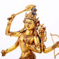 A majestic gilt bronze statue of Manjusri Bodhisattva