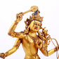 A majestic gilt bronze statue of Manjusri Bodhisattva