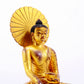 A majestic gilt bronze statue of Sakyamuni