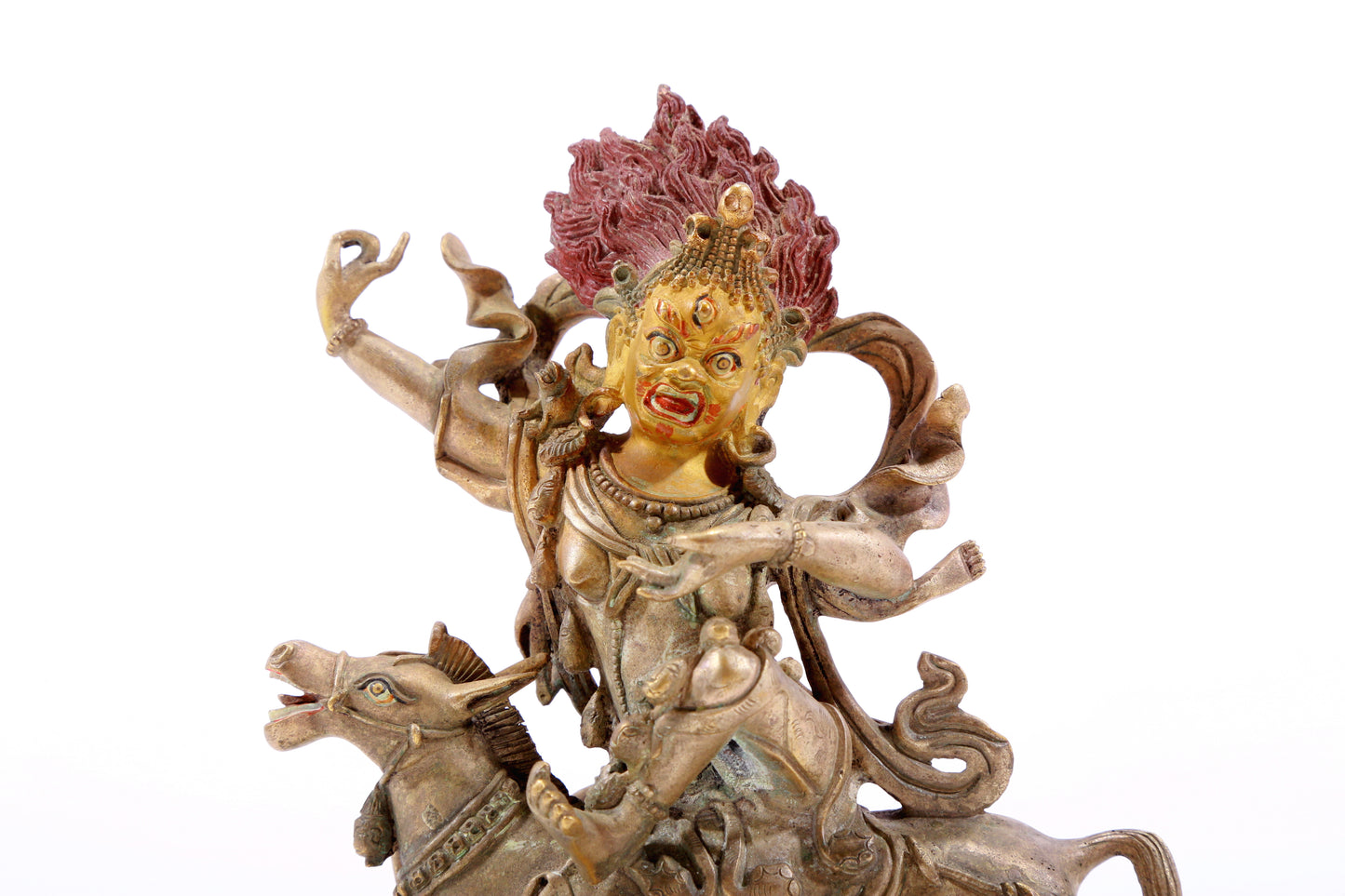 A majestic gilt bronze Vajra statue