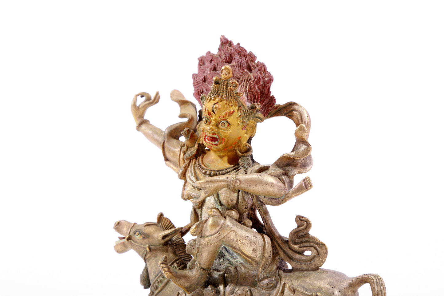 A majestic gilt bronze Vajra statue