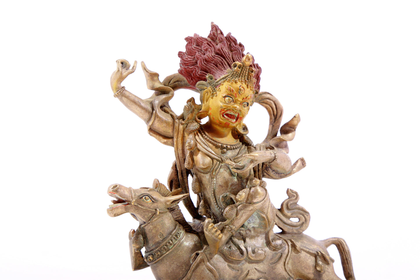 A majestic gilt bronze Vajra statue