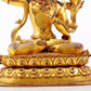 A solemn gilt bronze statue of Manjushri Bodhisattva inlaid with hundreds of treasures