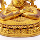 A solemn gilt bronze statue of Manjushri Bodhisattva inlaid with hundreds of treasures