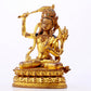 A solemn gilt bronze statue of Manjushri Bodhisattva inlaid with hundreds of treasures