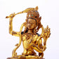 A solemn gilt bronze statue of Manjushri Bodhisattva inlaid with hundreds of treasures