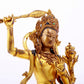 A solemn gilt bronze statue of Manjushri Bodhisattva inlaid with hundreds of treasures