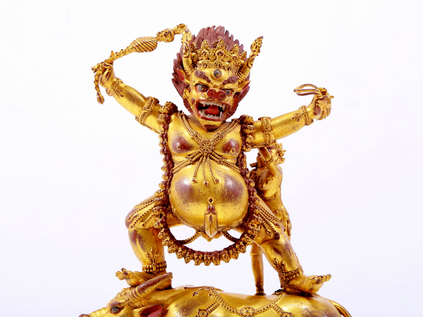 A solemn gilt bronze Vajra statue