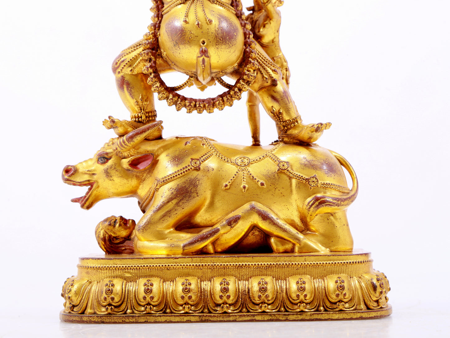 A solemn gilt bronze Vajra statue