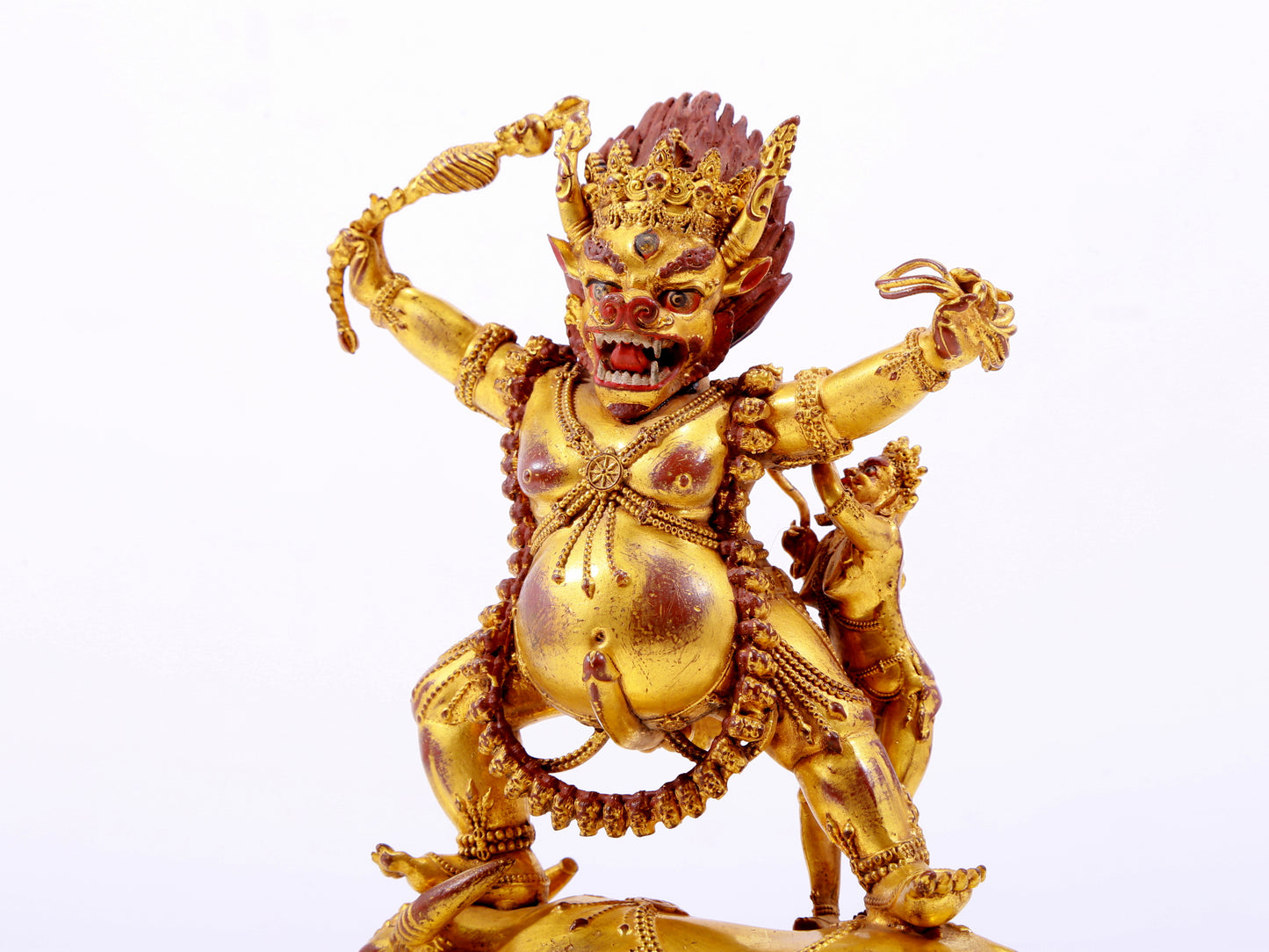 A solemn gilt bronze Vajra statue