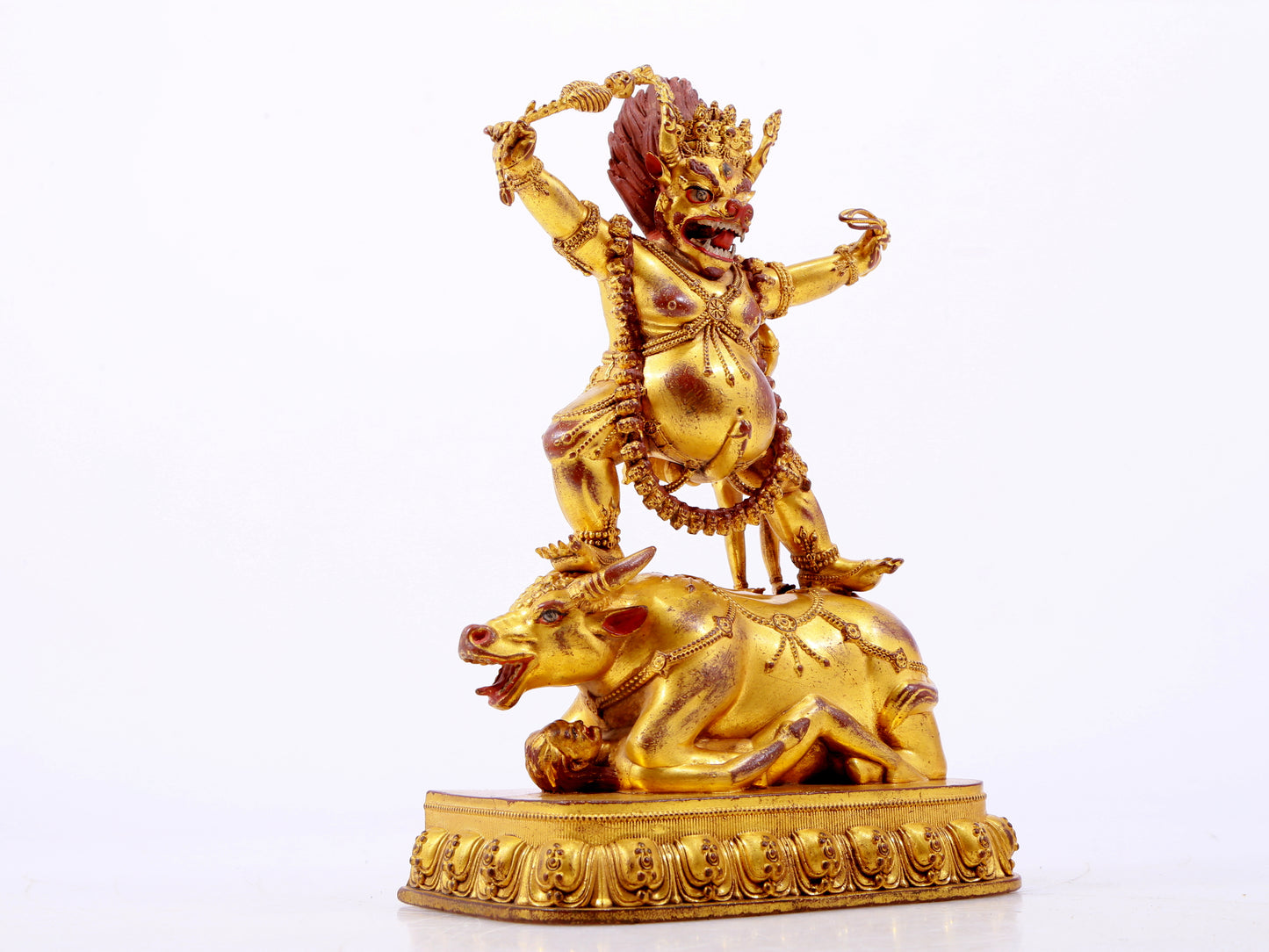 A solemn gilt bronze Vajra statue