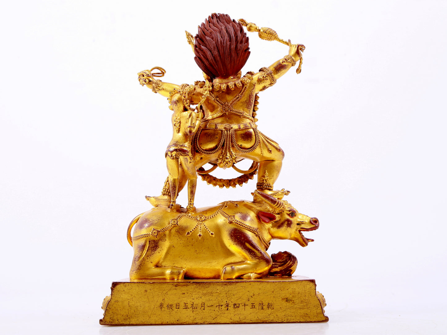 A solemn gilt bronze Vajra statue