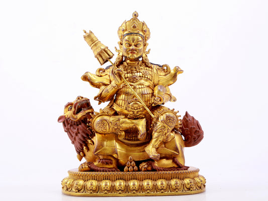 A majestic gilt bronze statue of the King of Treasures