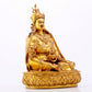 A solemn gilt bronze statue of Padmasambhava