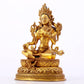 A majestic gilt bronze statue of green Tara