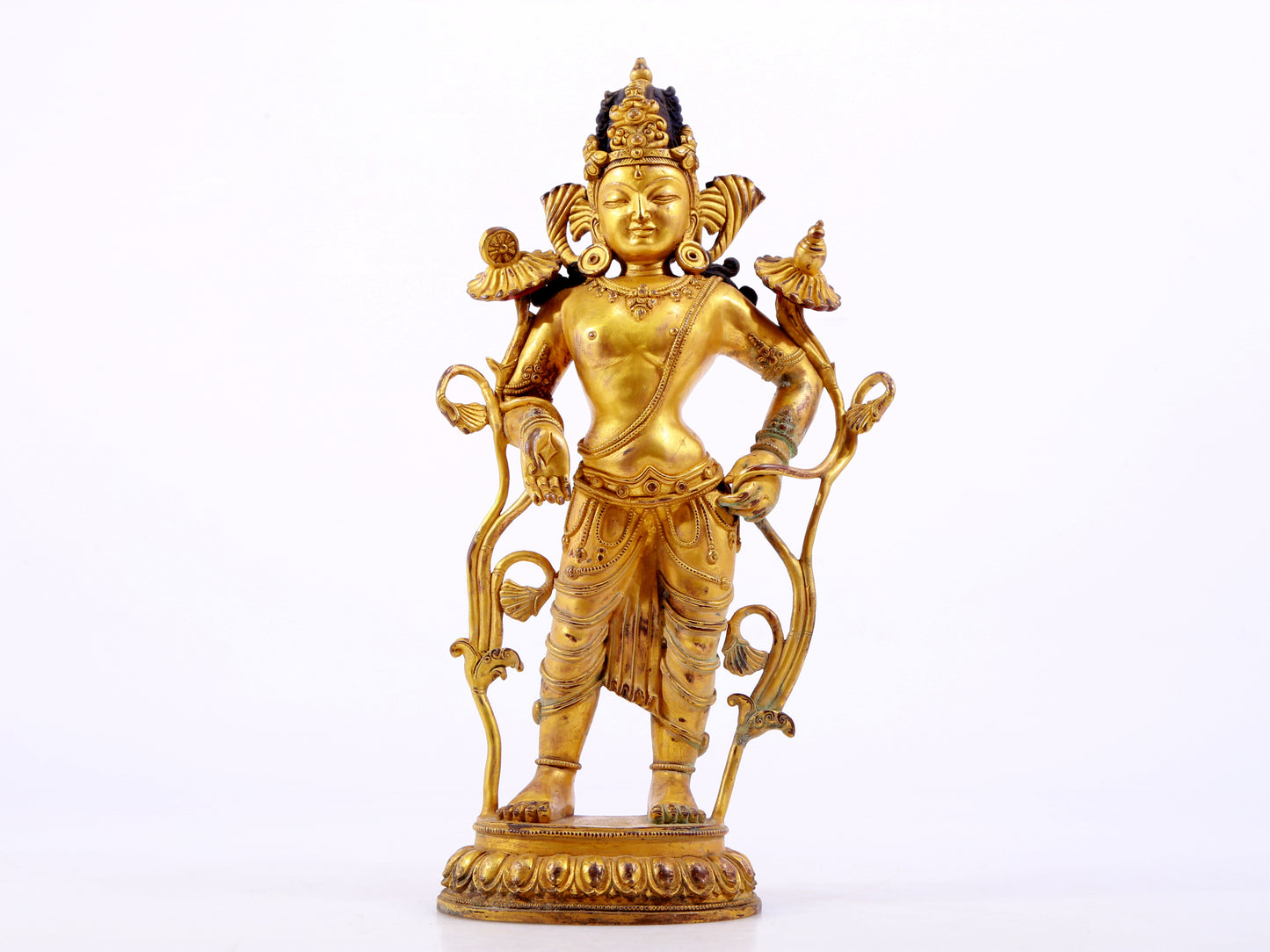 A majestic gilt bronze statue of Tara