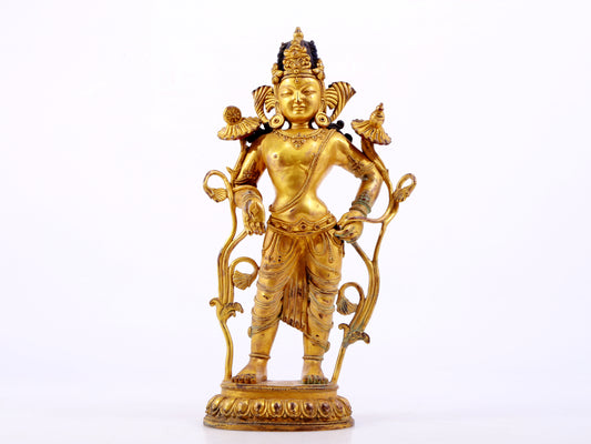 A majestic gilt bronze statue of Tara