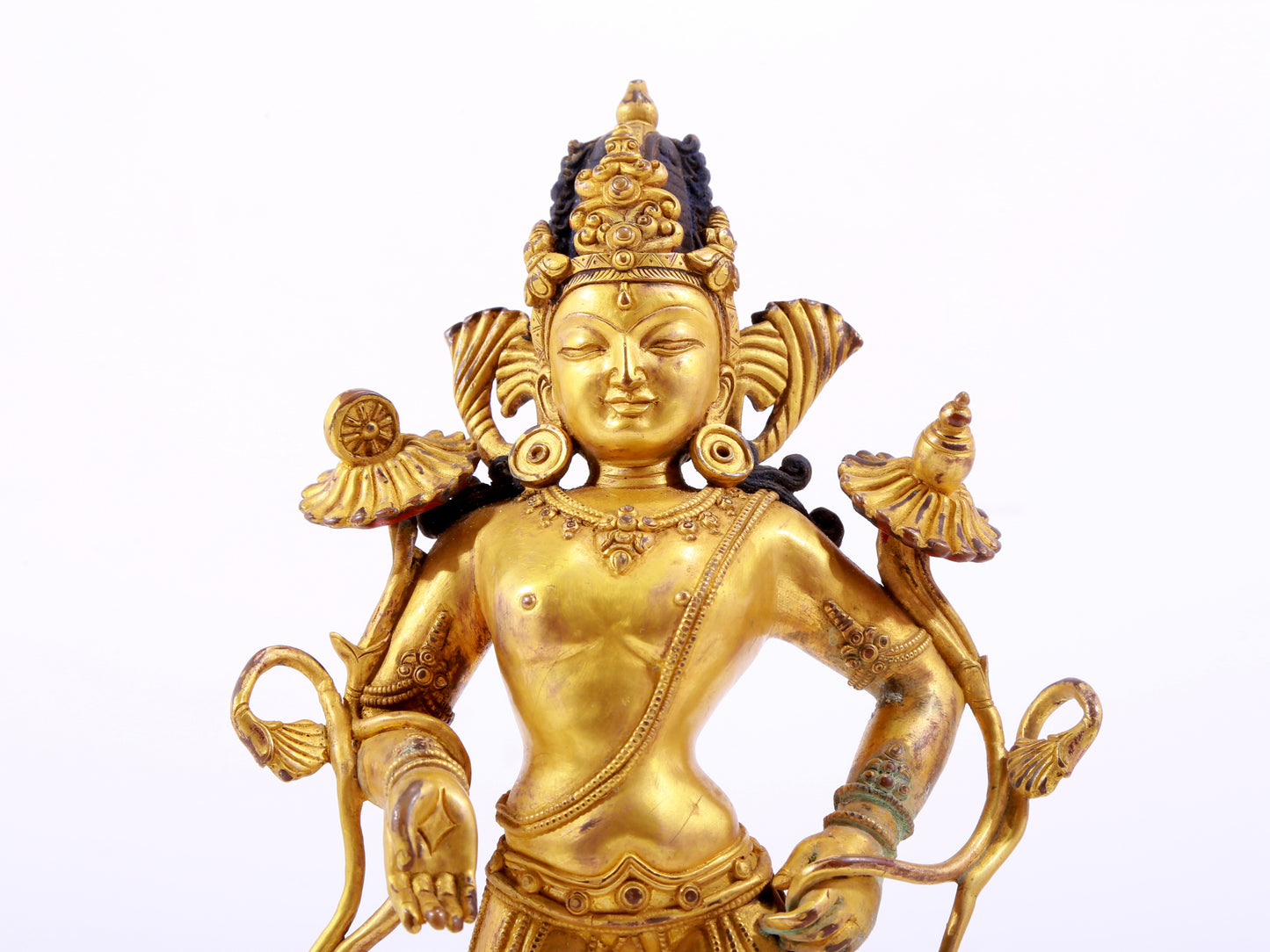 A majestic gilt bronze statue of Tara