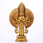 majestic gilt bronze statue of Avalokitesvara with Thousand Arms