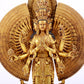 majestic gilt bronze statue of Avalokitesvara with Thousand Arms