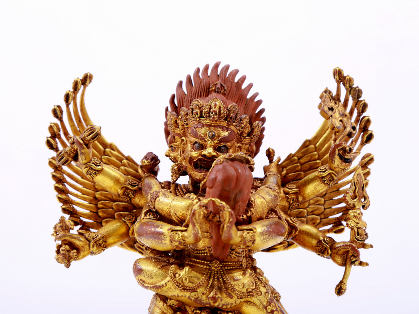 A solemn gilt bronze Vajra statue