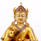 A solemn gilt bronze statue of Bodhisattva