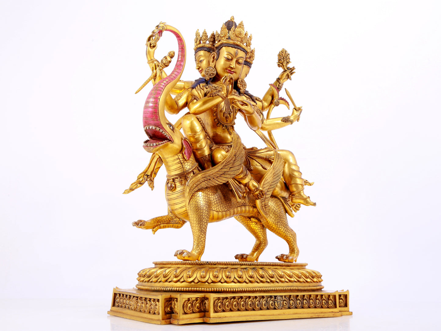 A solemn gilt bronze statue of Bodhisattva