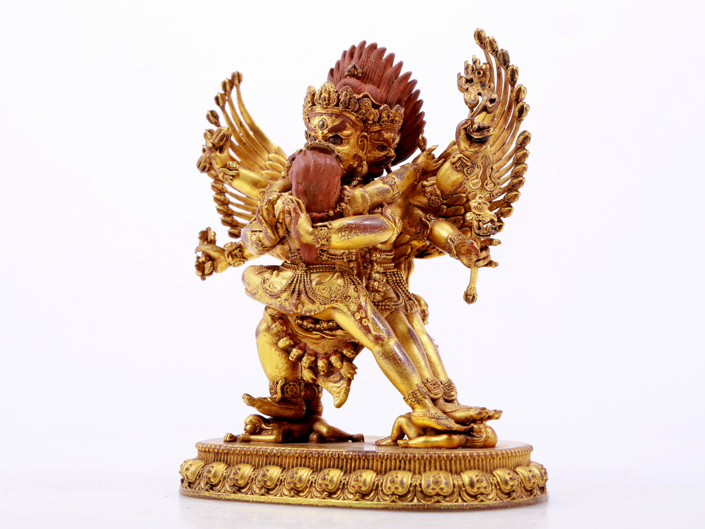 A solemn gilt bronze Vajra statue