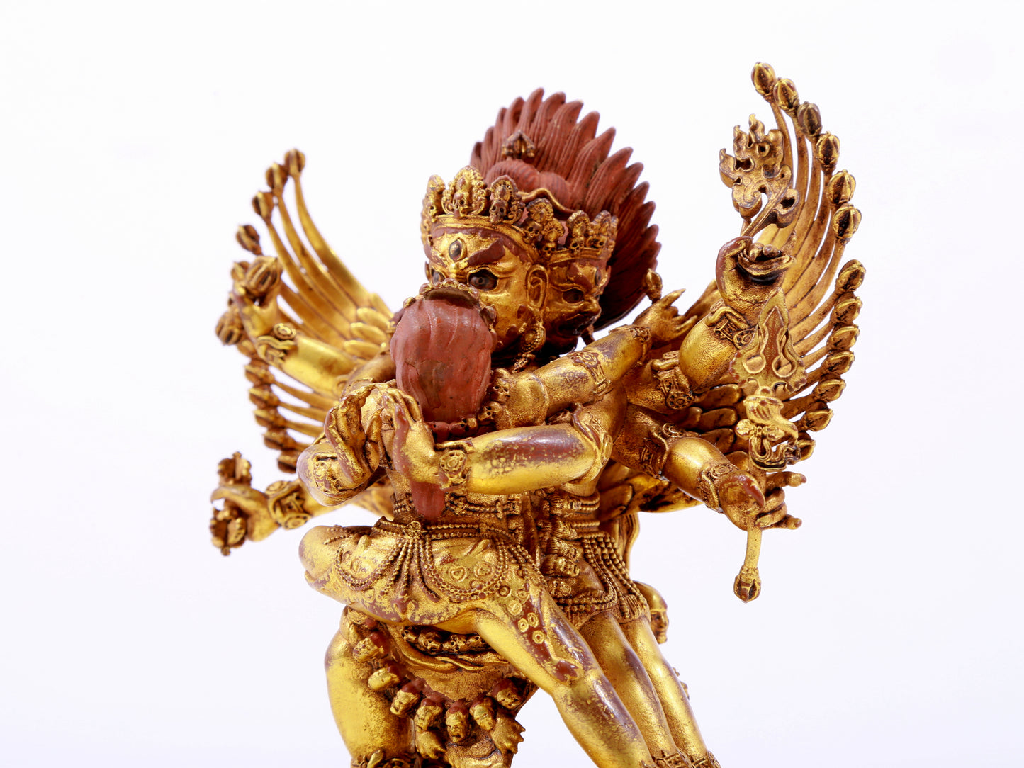 A solemn gilt bronze Vajra statue