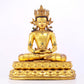 A solemn gilt bronze statue of Amitayus Buddha inlaid with hundreds of treasures