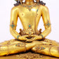 A solemn gilt bronze statue of Amitayus Buddha inlaid with hundreds of treasures