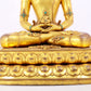 A solemn gilt bronze statue of Amitayus Buddha inlaid with hundreds of treasures