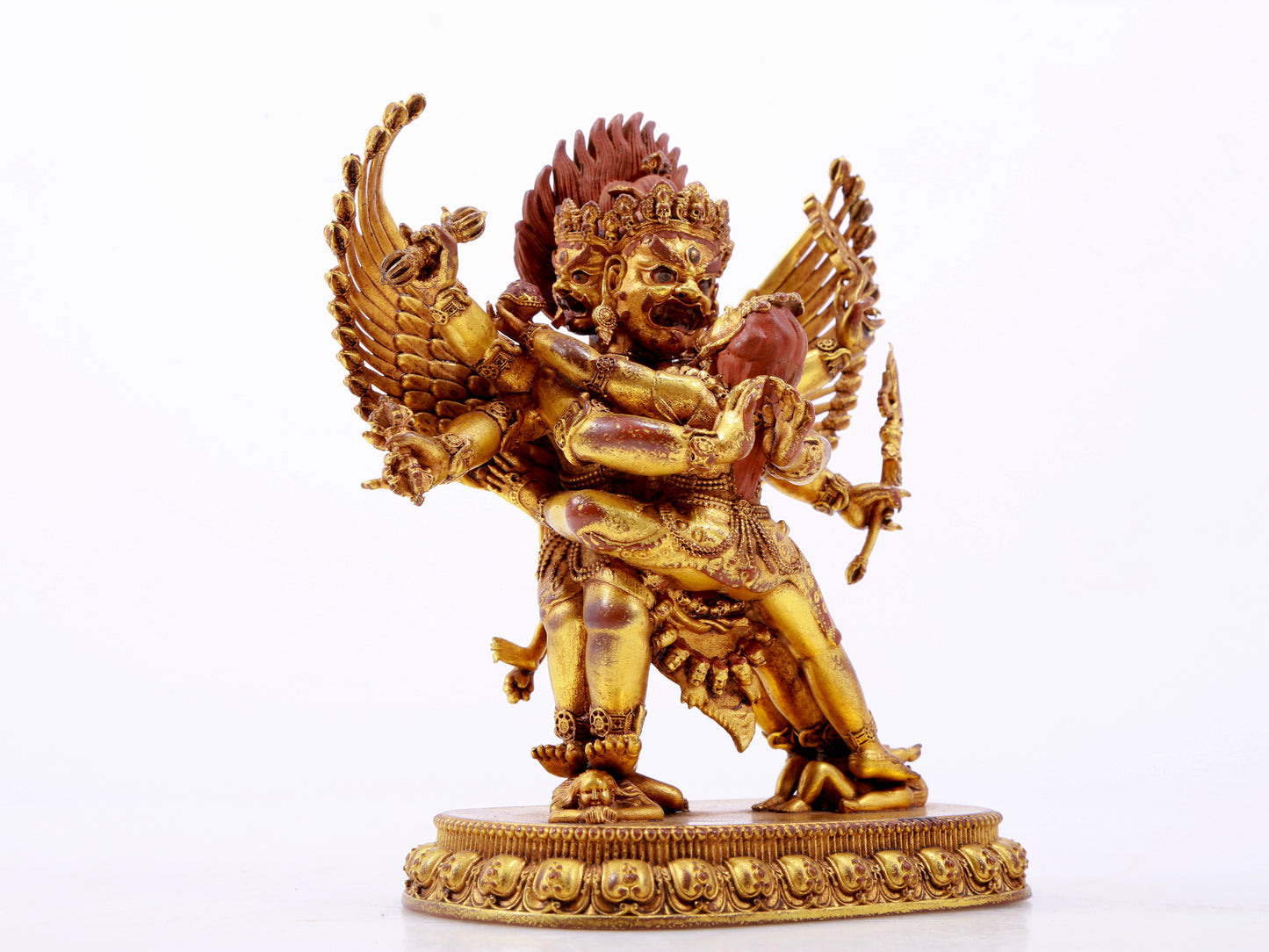 A solemn gilt bronze Vajra statue