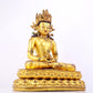 A solemn gilt bronze statue of Amitayus Buddha inlaid with hundreds of treasures