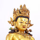 A solemn gilt bronze statue of Amitayus Buddha inlaid with hundreds of treasures