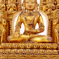 A solemn gilt bronze statue of Bodhisattva inlaid with hundreds of treasures