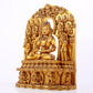 A solemn gilt bronze statue of Bodhisattva inlaid with hundreds of treasures