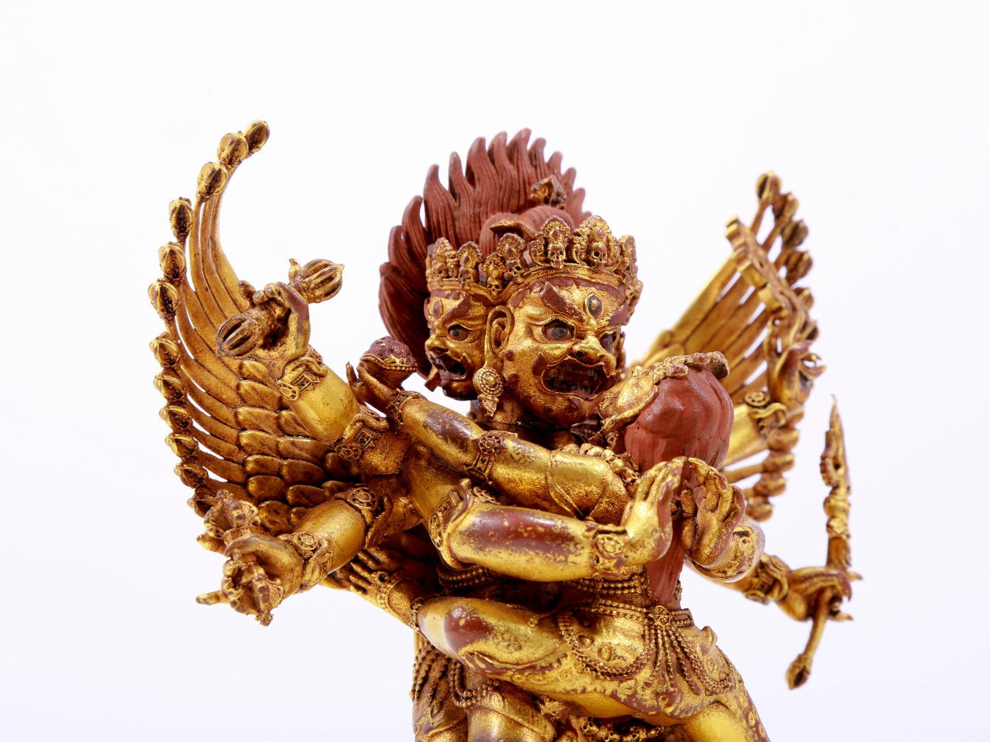 A solemn gilt bronze Vajra statue