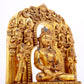 A solemn gilt bronze statue of Bodhisattva inlaid with hundreds of treasures