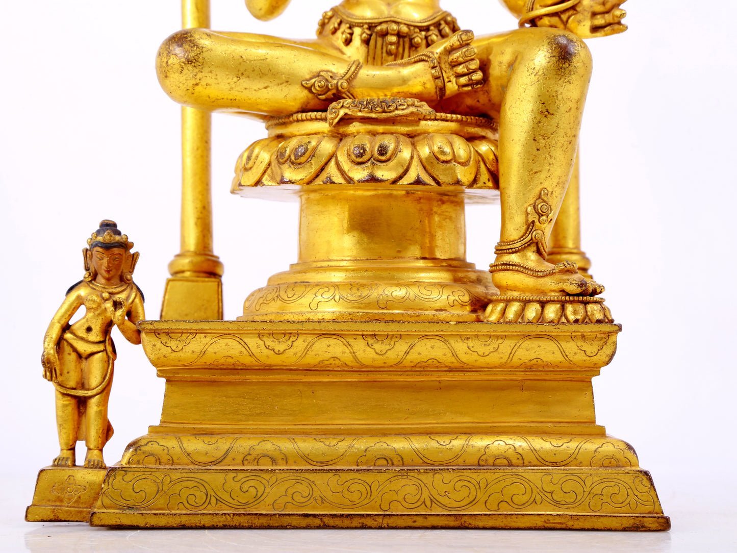 A majestic gilt bronze statue of Tara